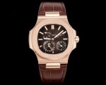 Patek Philippe Nautilus Women Cal.240PS 40mm Brown Leather Strap Brown Dial Watch